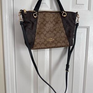 Coach Signature Canvas| Color Block Satchel |Cross Body | Gold Hardware